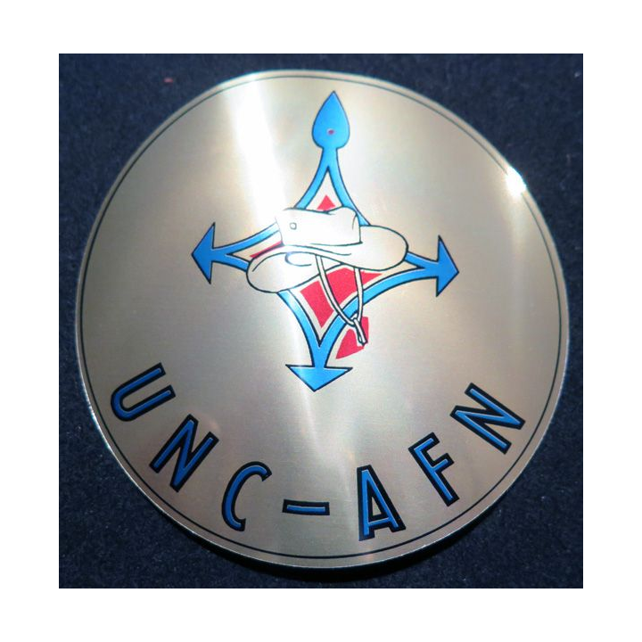 autocollant UNC AFN diamètre 8 cm en plastique métallisé
