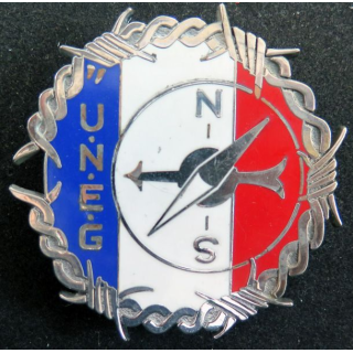 PLAQUE DE VEHICULE : plaque de véhicule de l'union nationale des évadés de guerre de diamètre 76 mm
