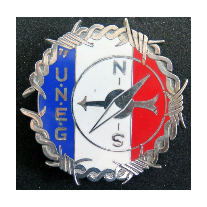 PLAQUE DE VEHICULE : plaque de véhicule de l'union nationale des évadés de guerre de diamètre 76 mm