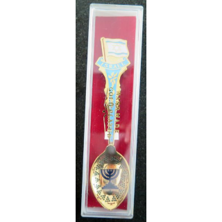 PETITE CUILLERE  de collection plaquée or d'Israël dans sa boite