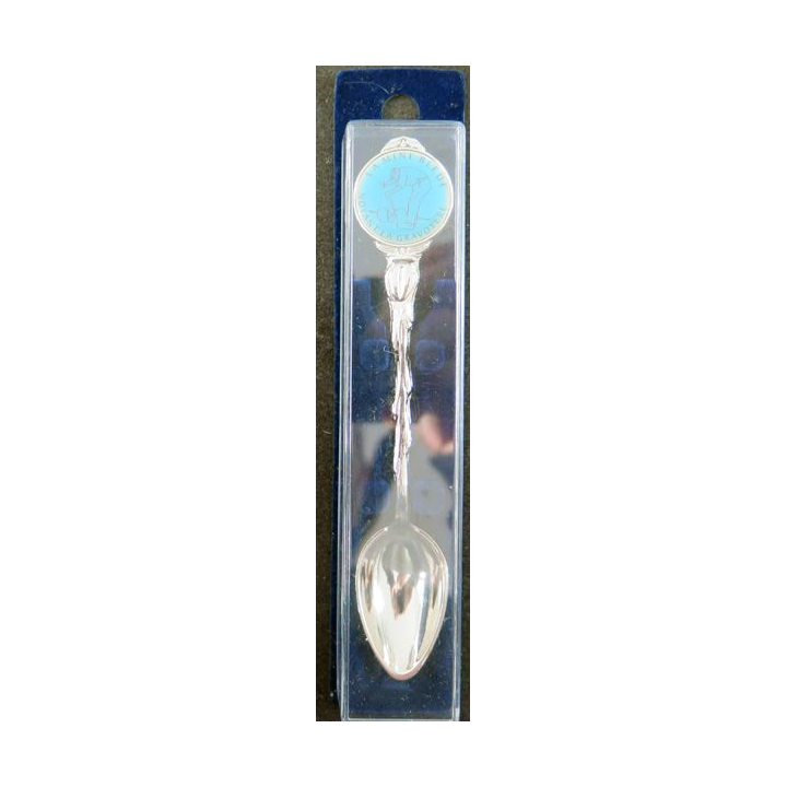 PETITE CUILLERE de collection argentée de la Mine Bleue de Noyant la Gravoyère dans sa boite