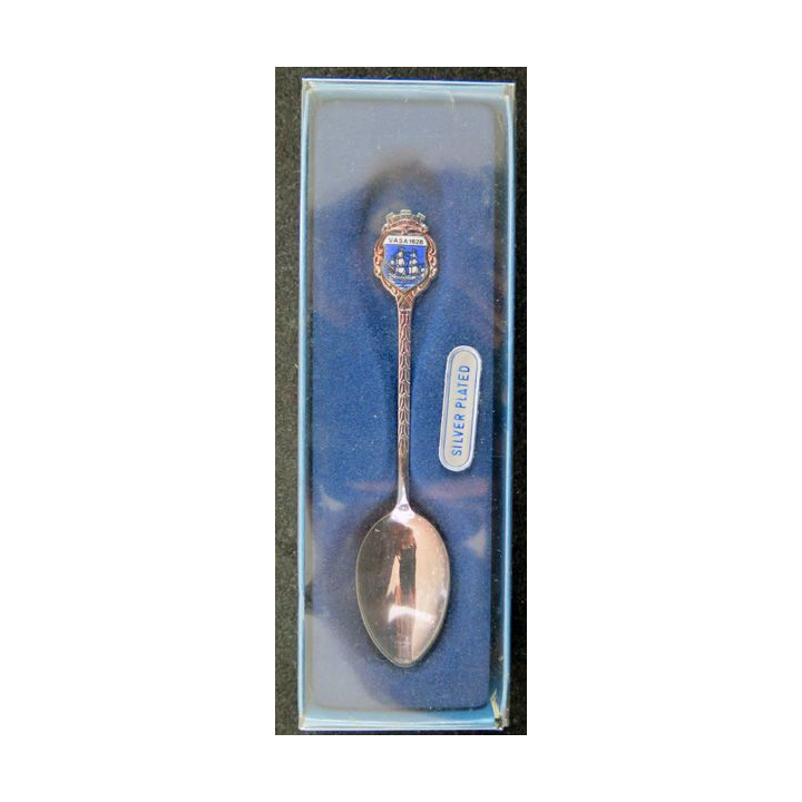 PETITE CUILLERE de collection plaquée argent de Vasa 1628 dans sa boite