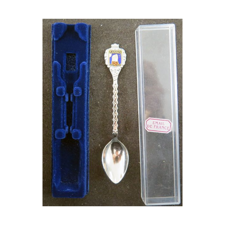 PETITE CUILLERE de collection argentée et émaillée de Ploumanac'h dans sa boite