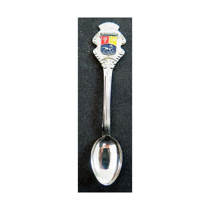 PETITE CUILLERE de collection argentée du VENEZUELA