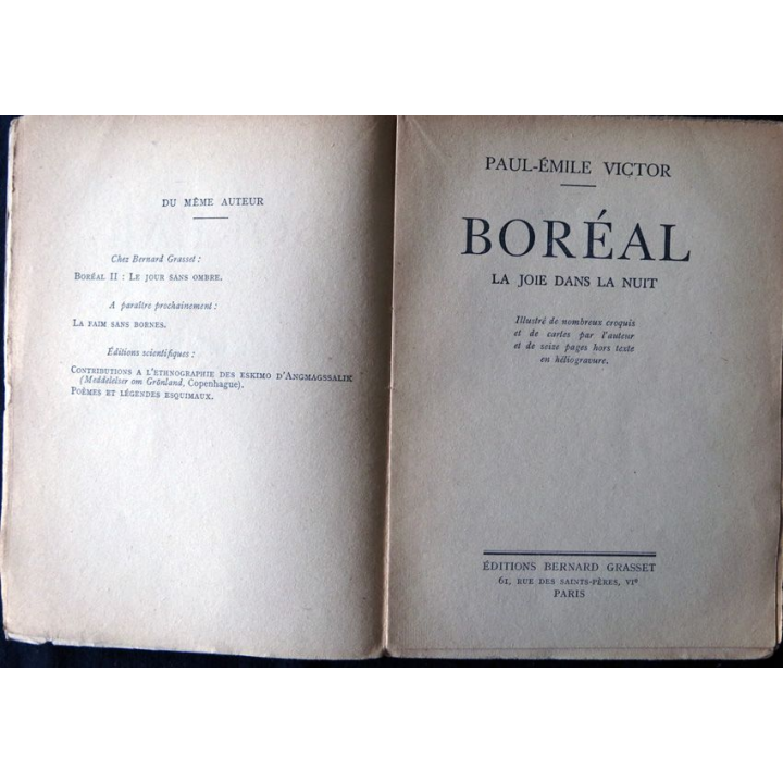 Boréal de Paul-Emile Victor aux Editions Grasset 1946