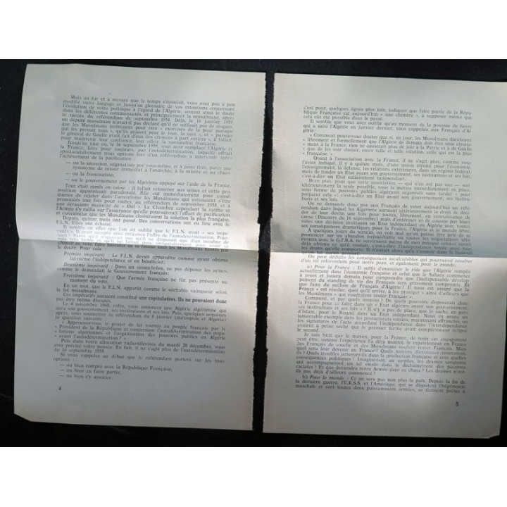 Lettre ouverte du maréchal Juin à Charles de Gaulle Président le 28/12/1960