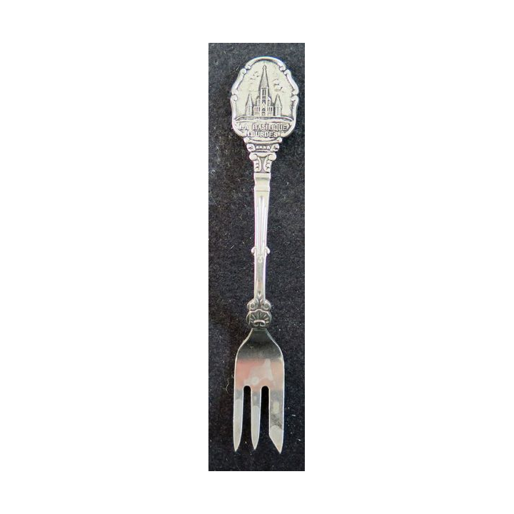 PETITE FOURCHETTE de collection argentée de LA BASILIQUE DE LOURDES