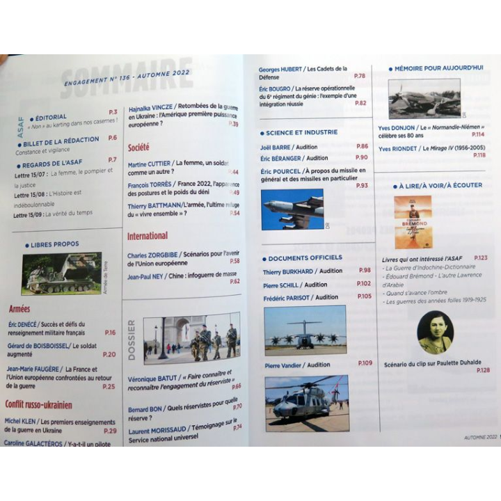 ASAF N°136 : bulletin ENGAGEMENT de l'association de soutien à l'armée française Automne 2022