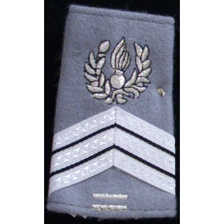 Fourreau de sergent-chef du commissariat avec deux barres d'ancienneté sur fond gris clair