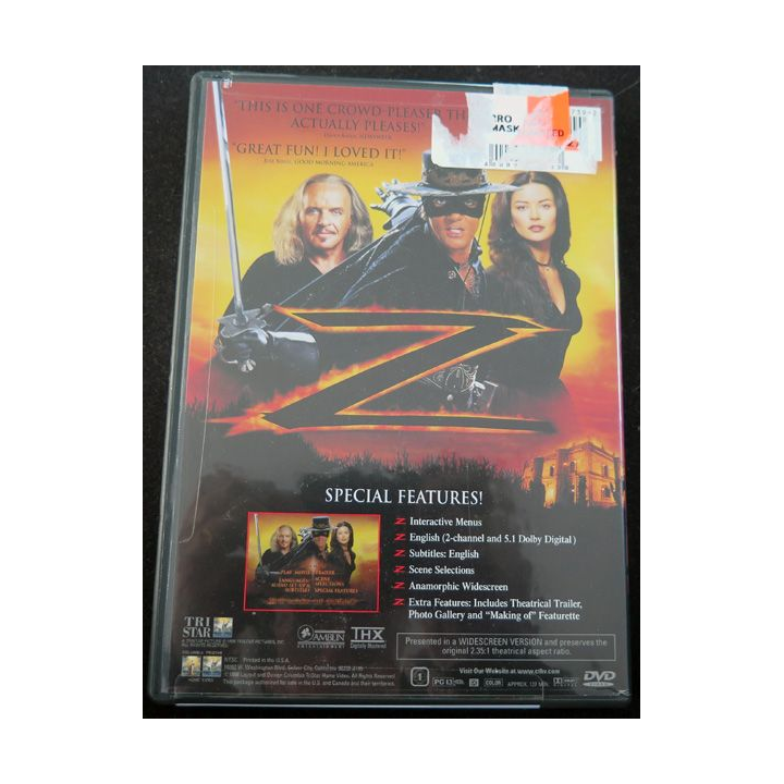 DVD : The Mask of Zorro Antonio Banderas et Anthony Hopkins