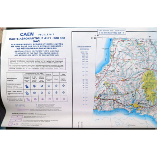 Carte aéronautique de Caen Feuille n° 1 au 1:500 00 0ACI 1983