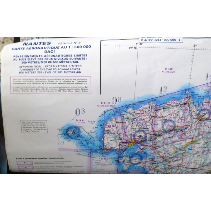 Carte aéronautique de Nantes Feuille n° 1 au 1:500 00 0ACI 1983