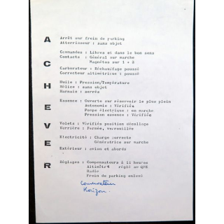 Consignes "ACHEVER" pour décoller