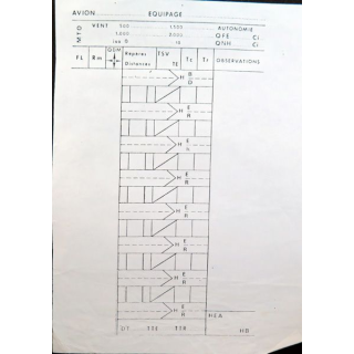 Fiche de vol en équipage vierge