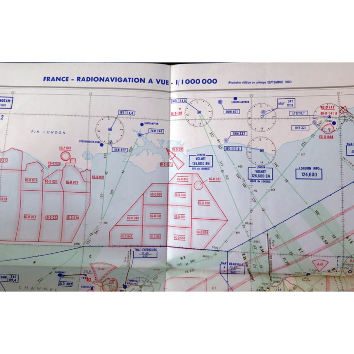 France : Radionavigation à vue 1/1 000 000 Feuille N - W 12 Mai 1983