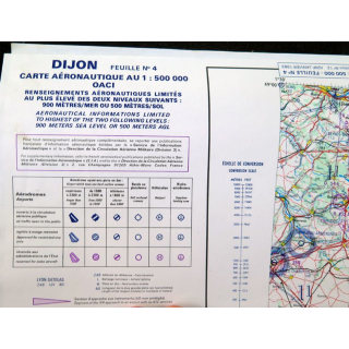 DIJON : feuille n° 4 carte aéronautique au 1:500 000 OACI Janvier 1983