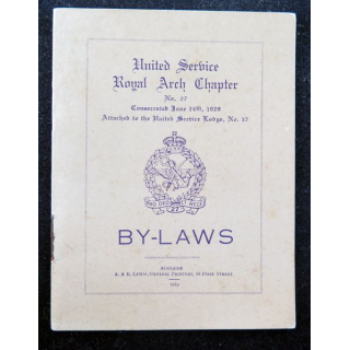 Franc-Maçonnerie : By-Laws United service Royal Arch Chapter n° 27 1929
