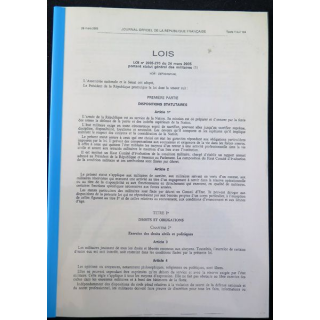 JO du 26 Mars 2005 loi n° 2005 - 270 du 24 mars 2005 portant statut général des militaires 