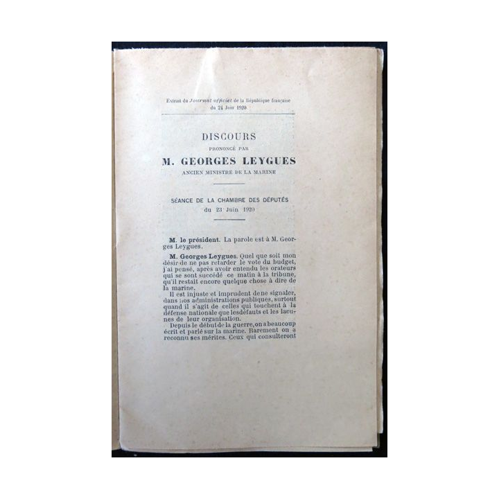 La Marine française pendant la guerre de Georges Leygues Imprimerie des journaux officiels 1920