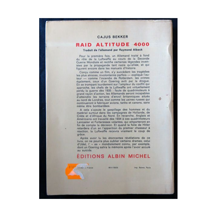 Raid altitude 4000 de Cajus Bekker aux Editions Albin Michel