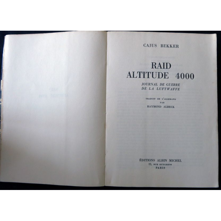 Raid altitude 4000 de Cajus Bekker aux Editions Albin Michel