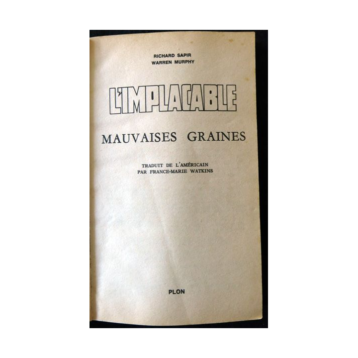 L'implacable de Gérard De Villiers aux Editions Plon