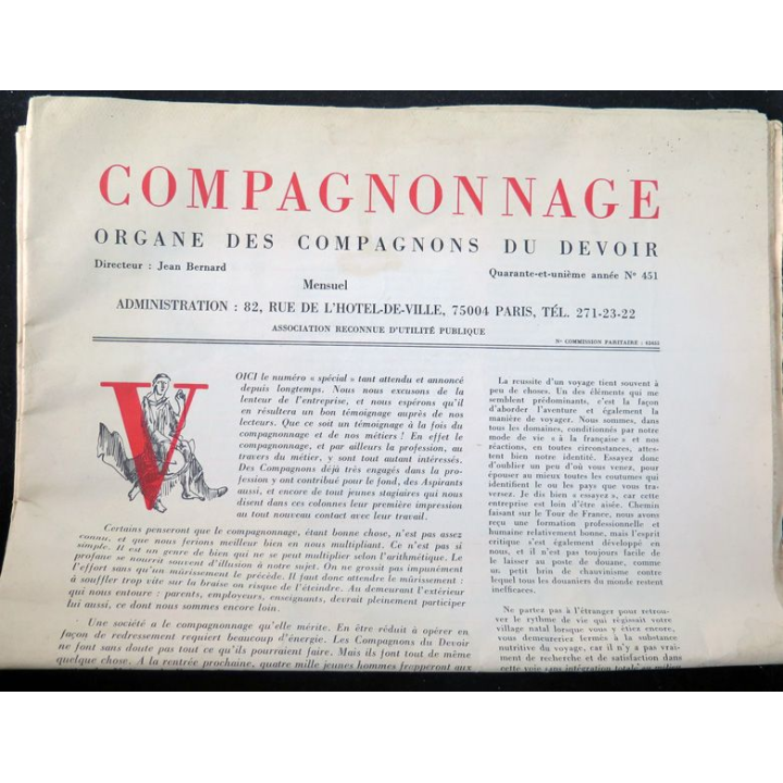 Numéro spécial Compagnonnage des compagnons du devoir n° 451