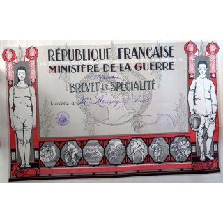 Brevet de spécialité de cavalerie du ministère de la guerre attribué en 1929