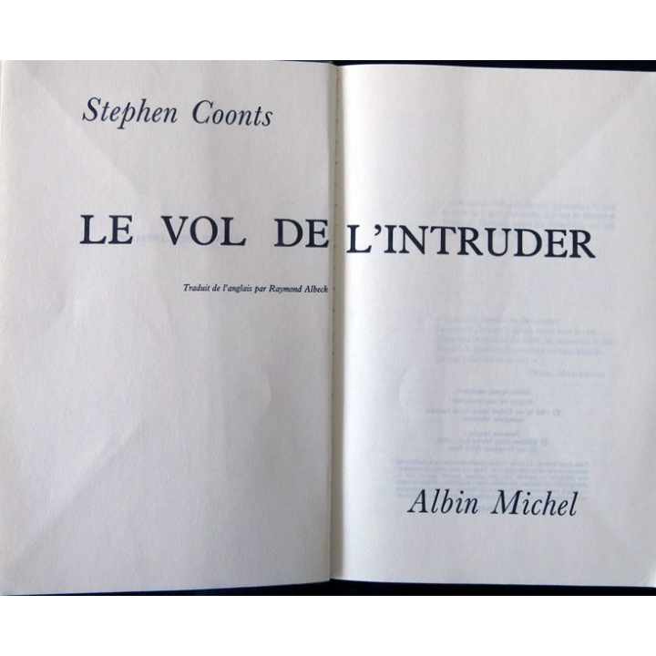 Le vol de l'Intruder de Stephen Coonts aux Editions Albin Michel Gallimard