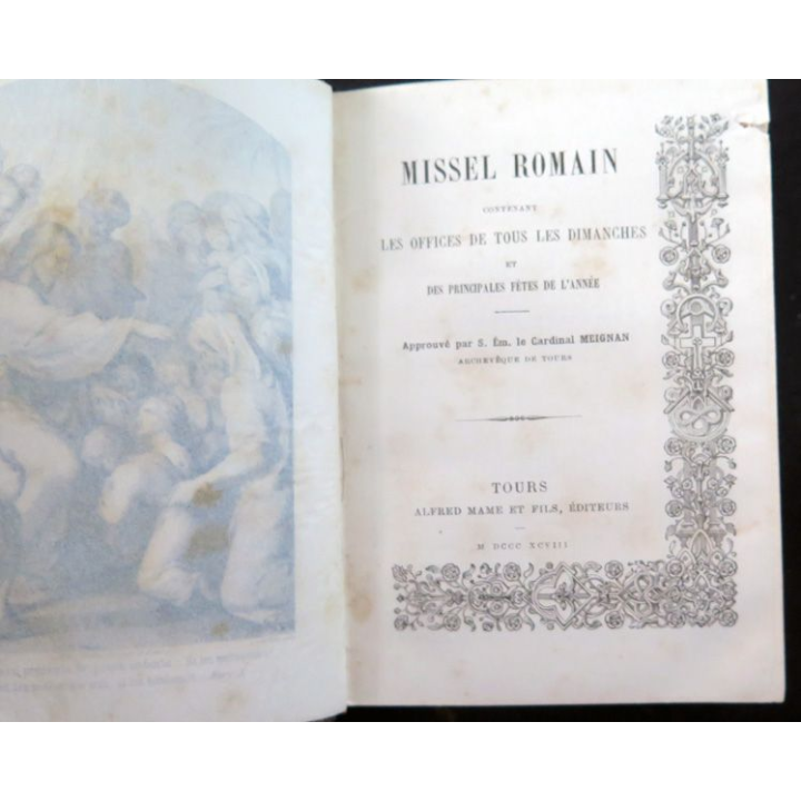 Missel Romain aux initiales GP n° 61 du 25 mars 1894 en cuir dans sa boite