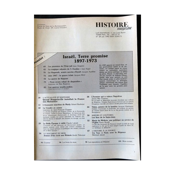 Histoire magazine N° 28  La Vendée en armes Juin 1982