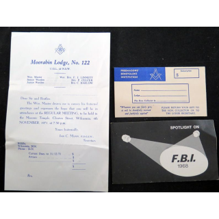 Franc-Maçonnerie : Convocation à une tenue régulière de la Moorabin Lodge n° 122 