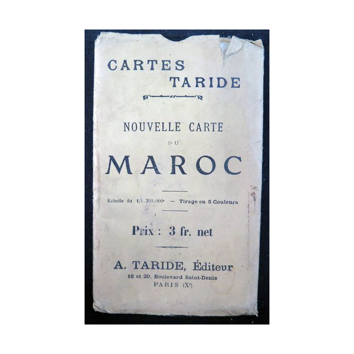 Nouvelle carte TARIDE du Maroc au 1/ 1 200 000° tirage en 5 couleurs
