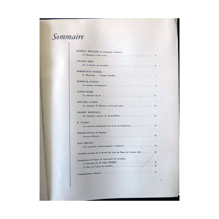 Revue de la société des amis du Musée de l'Armée N°61 - 1958