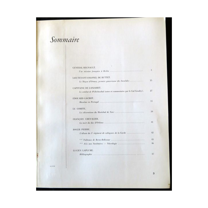 Revue de la société des amis du Musée de l'Armée N°65 - 1962