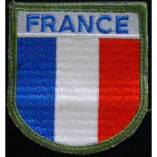 insigne de manche en tissu FRANCE bleu clair bout arrondi