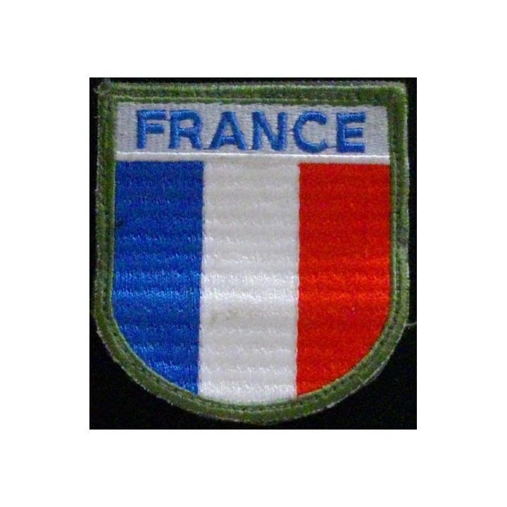 insigne de manche en tissu FRANCE bleu clair bout arrondi