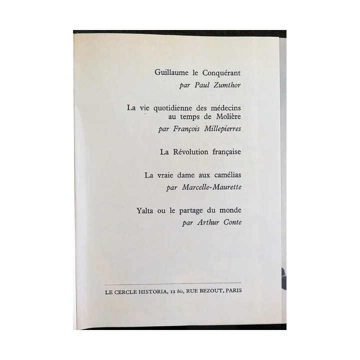 Le Cercle Historia Guillaume le Conquérant / ... / Yalta ou le partage du monde