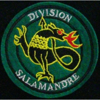 Insigne tissu de la division Salamandre de diamètre 7,5 cm