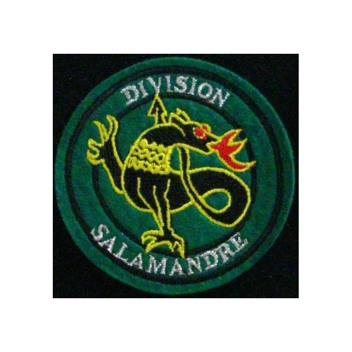 Insigne tissu de la division Salamandre de diamètre 7,5 cm