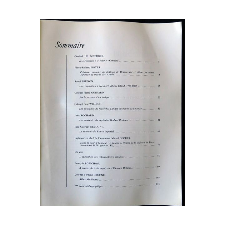 Revue de la société des amis du Musée de l'Armée N°85 -1981