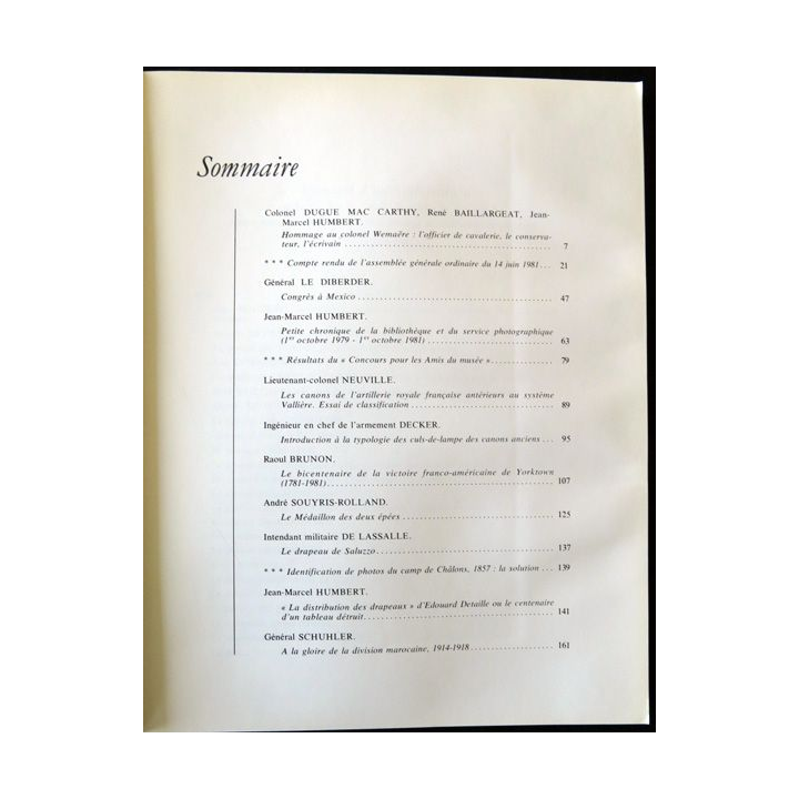 Revue de la société des amis du Musée de l'Armée N°86 - 1981