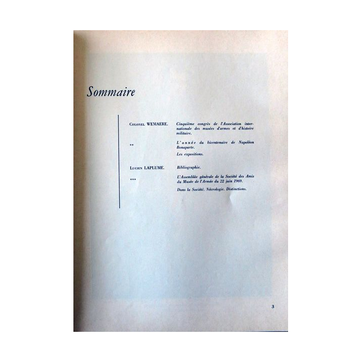 Supplément-Revue de la société des amis du Musée de l'Armée 1969