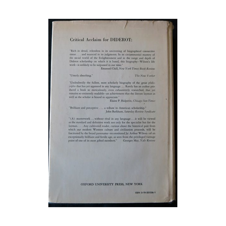 Diderot de Arthur M. Wilson aux éditions Oxford Univerity Press