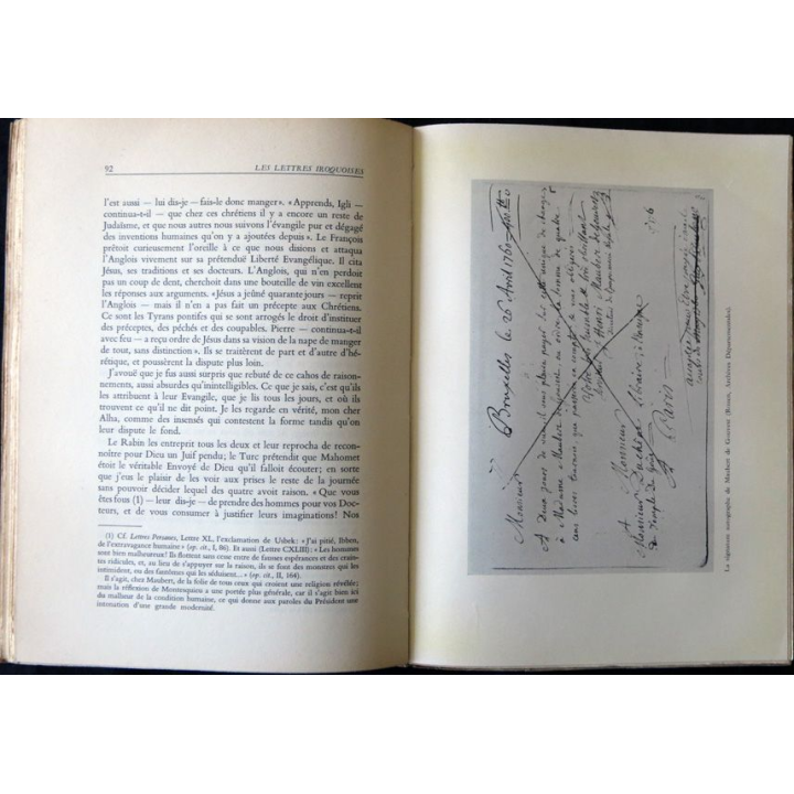 Les lettres iroquoises de J.H. Maubert de Gouvest édité par la Librairie A.G. Nizet