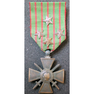 FRANCE : Croix de guerre 1914-1915 avec 4 citations (4 étoile de bronze)