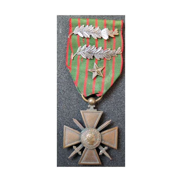 FRANCE : Croix de guerre 1914-1915 avec 4 citations (4 étoile de bronze)