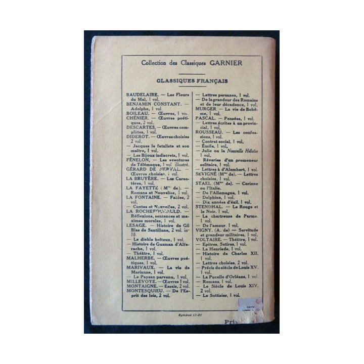 Voltaire - Le Sottisier de Voltaire par la Librairie Garnier frères