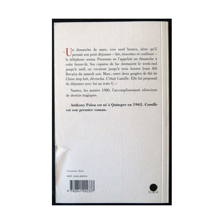 Camille - roman de Anthony Palou aux éditions Bartillat