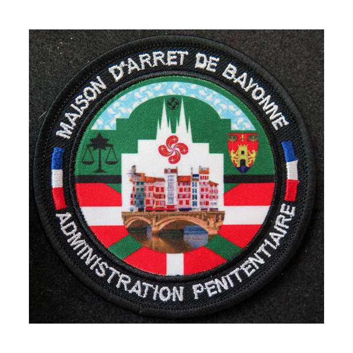 Insigne tissu de l'administration pénitentiaire Maison d'arrêt de Bayonne sur scratch